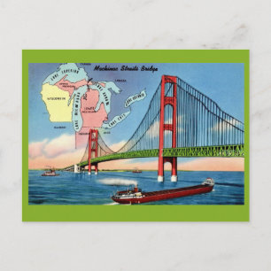 Mackinac Island Bridge Postcard