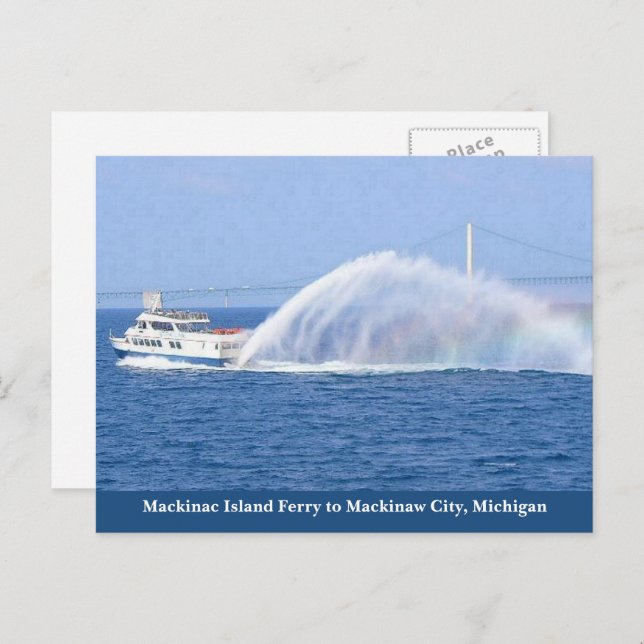 Mackinac Island Ferry to Mackinaw City, Michigan Postcard (Front/Back)