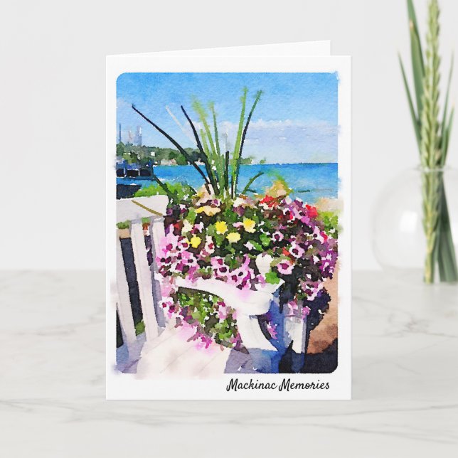 Mackinac Island Flower Watercolor Card (Front)