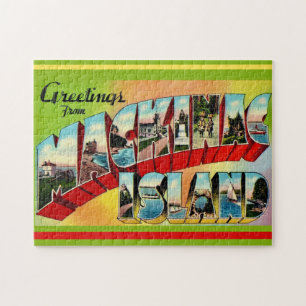 Mackinac Island Greetings Postcard Jigsaw Puzzle