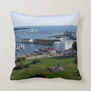 Mackinac Island & Harbor, Michigan Cushion
