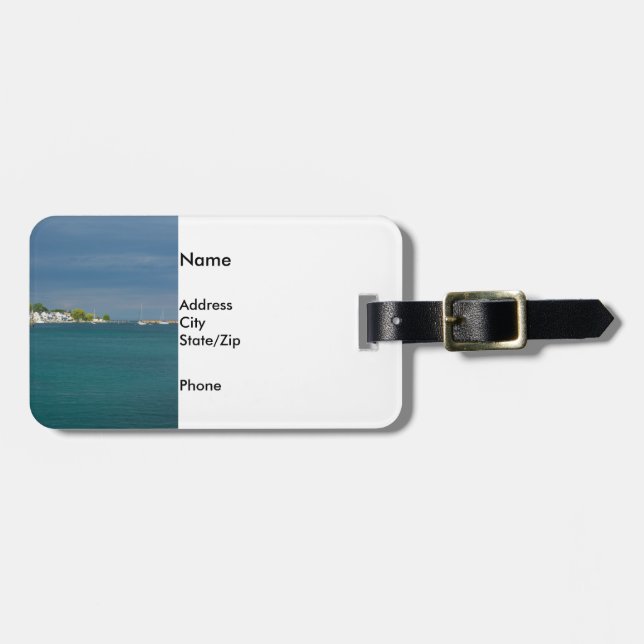 Mackinac Island Harbour Luggage Tag (Front Horizontal)