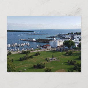 Mackinac Island & Harbour, Michigan Postcard