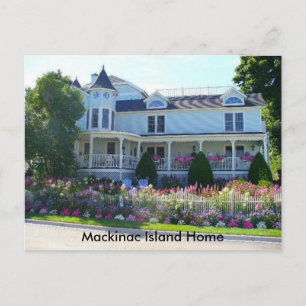Mackinac Island Home Flower Garden Postcard