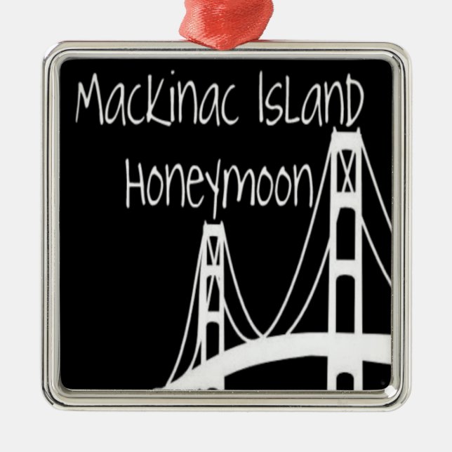 Mackinac Island Honeymoon Metal Tree Decoration (Front)