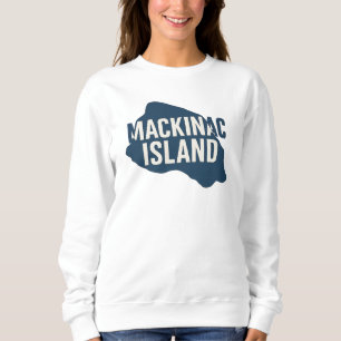 Mackinac Island Map Silhouette   Bold Michigan Sweatshirt