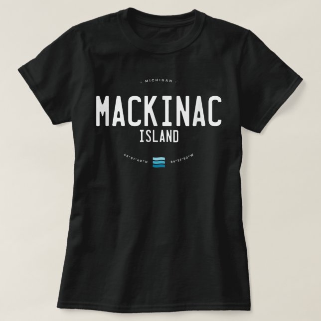 Mackinac Island Michigan Beach Waves  T-Shirt (Design Front)