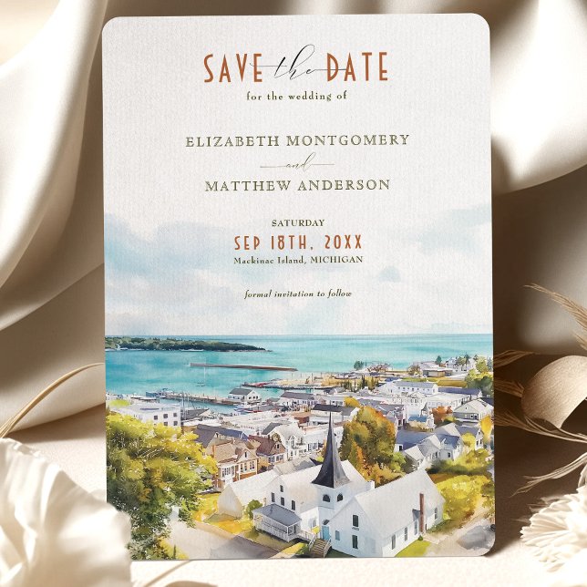 Mackinac Island Michigan Destination Save the Date Invitation (Creator Uploaded)