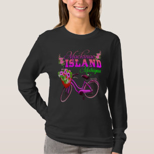 Mackinac Island Michigan Flowers And Bicycles T-Shirt