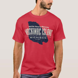 Mackinac Island Michigan Island Map T-Shirt