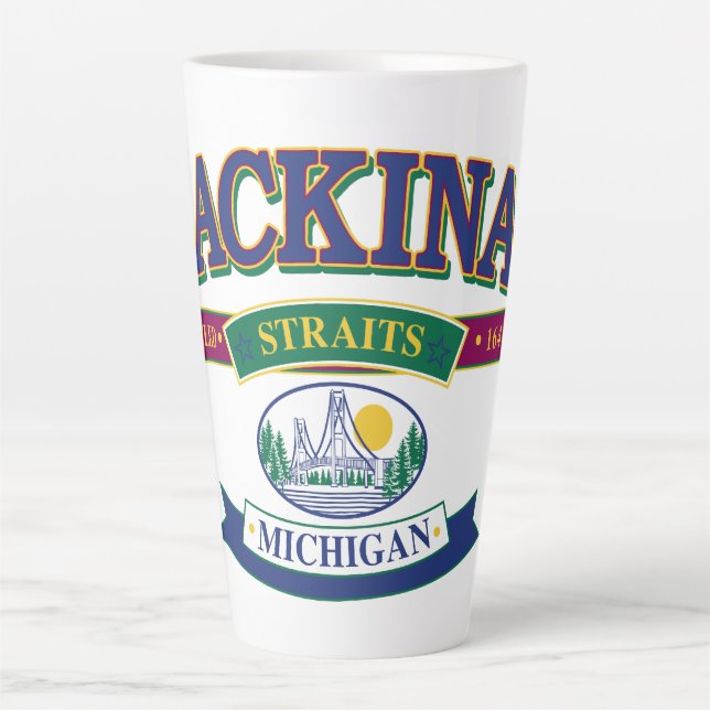 Mackinac Island Michigan Latte Mug (Front)