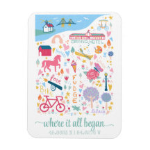 Mackinac Island Michigan Map Custom Coordinates 