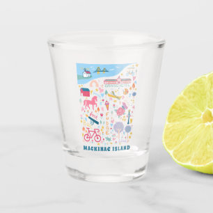 Mackinac Island Michigan Map Favourite Things Shot Glass