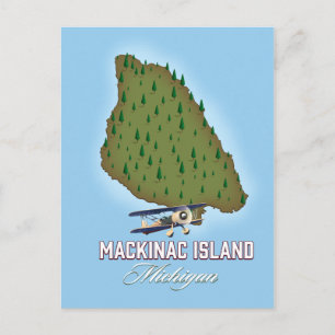 Mackinac Island Michigan map Postcard