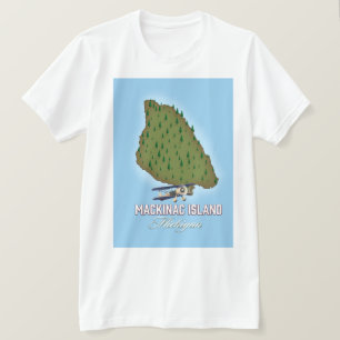 Mackinac Island Michigan map T-Shirt
