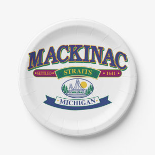 Mackinac Island Michigan Paper Plate