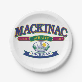 Mackinac Island Michigan Paper Plate