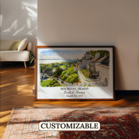 Mackinac Island Michigan Poster, Watercolor, Custo