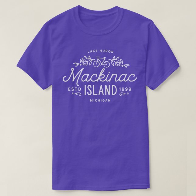 Mackinac Island Michigan Vintage Bicycle Souvenir  T-Shirt (Design Front)