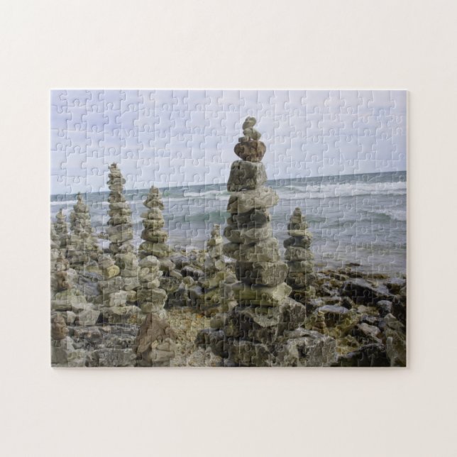 Mackinac Island Rock Cairn Collection - 11x14 inch Jigsaw Puzzle (Horizontal)