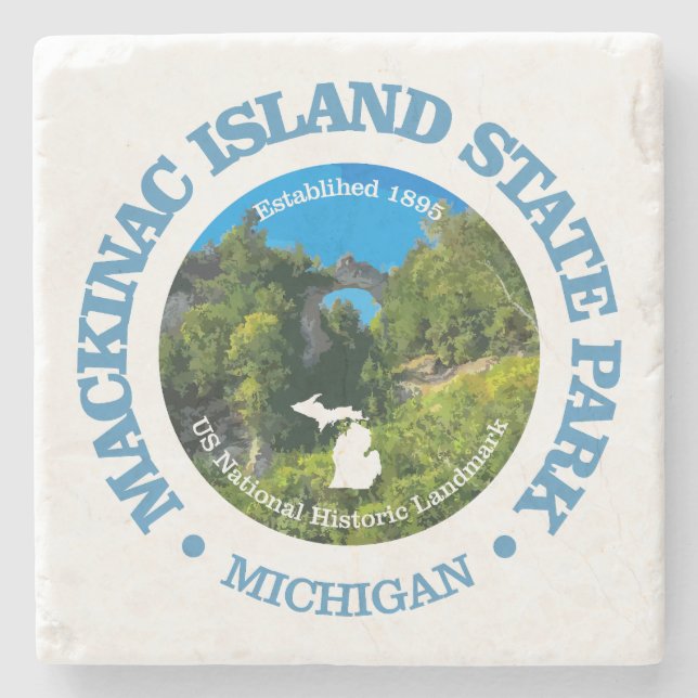 Mackinac Island SP Stone Coaster (Front)