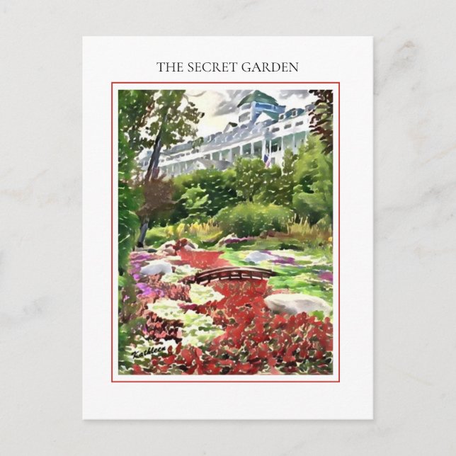 Mackinac Island The Secret Garden Postcard (Front)