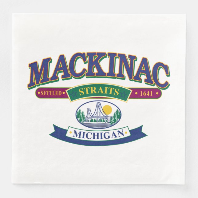 Mackinac Island The Straits Napkin (Front)