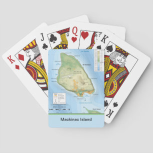Mackinac Island Topography Bicycle Playing Cards