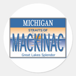 Mackinac License Classic Round Sticker