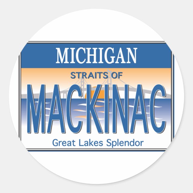 Mackinac License Classic Round Sticker (Front)