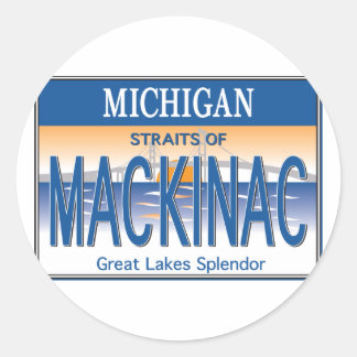Mackinac License Classic Round Sticker