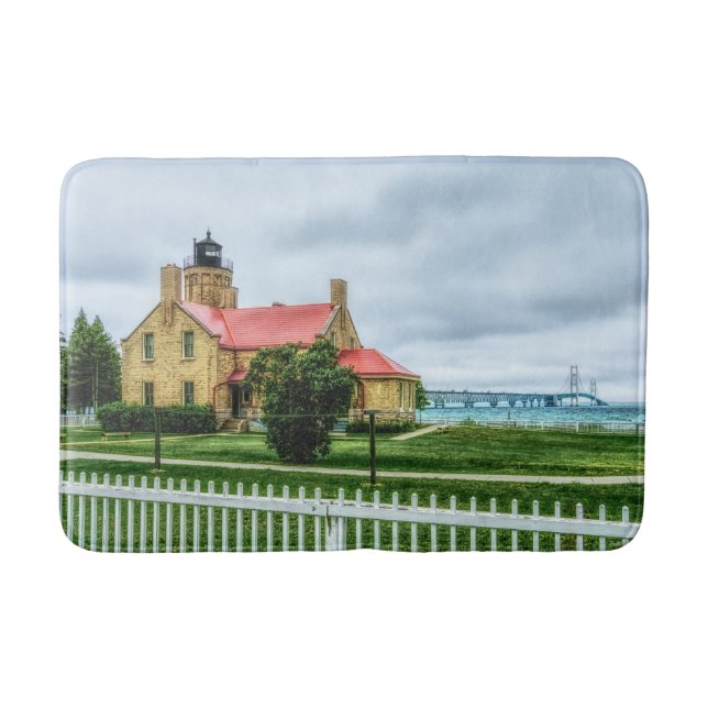 Mackinac Light and Bridge Bath Mat (Front)