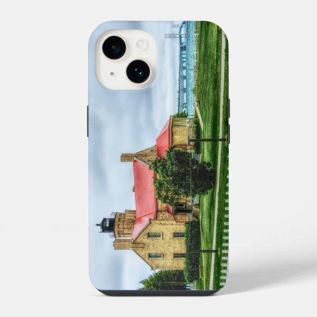 Mackinac Light and Bridge iPhone Case (Back)