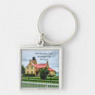Mackinac Light and Bridge Key Ring