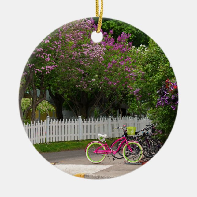 Mackinac Main Street Ceramic Tree Decoration (Front)