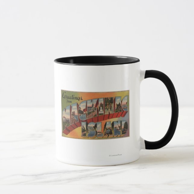 Mackinac, Michigan - Large Letter Scenes Mug (Right)