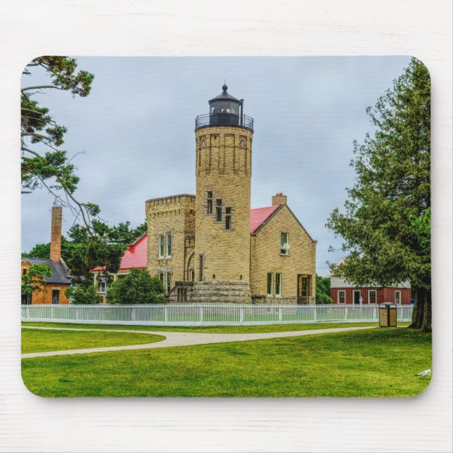 Mackinac Point Light Mouse Mat (Front)