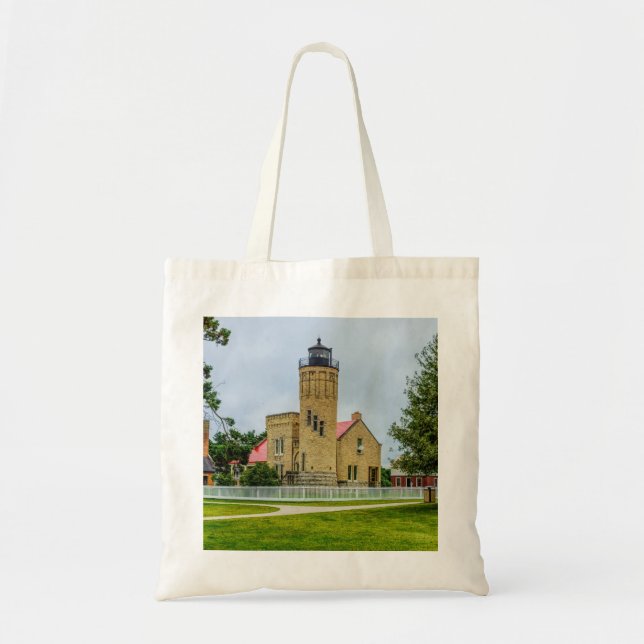 Mackinac Point Light Tote Bag (Front)