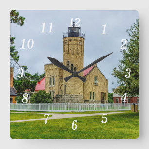 Mackinac Point Light Wall Clock