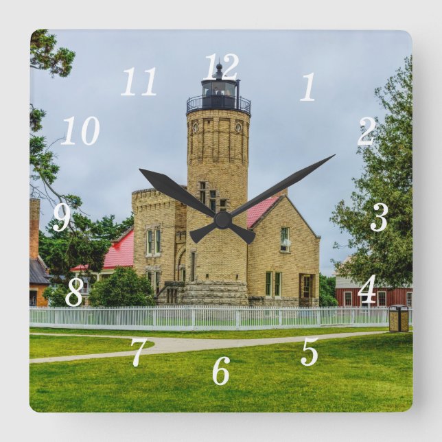 Mackinac Point Light Wall Clock (Front)