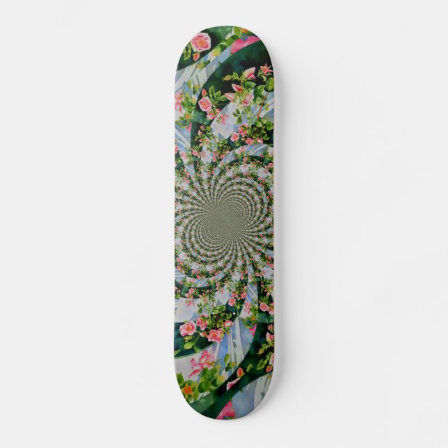 Mackinac Rose mandala Skateboard (Front)