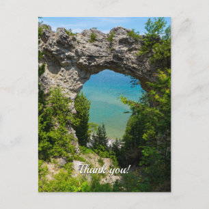 Mackinacs Arch Rock Thank You Postcard