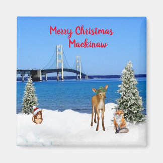 Mackinaw Christmas Magnet