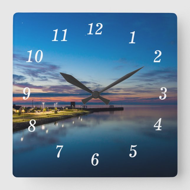 Mackinaw City Dawn Wall Clock (Front)