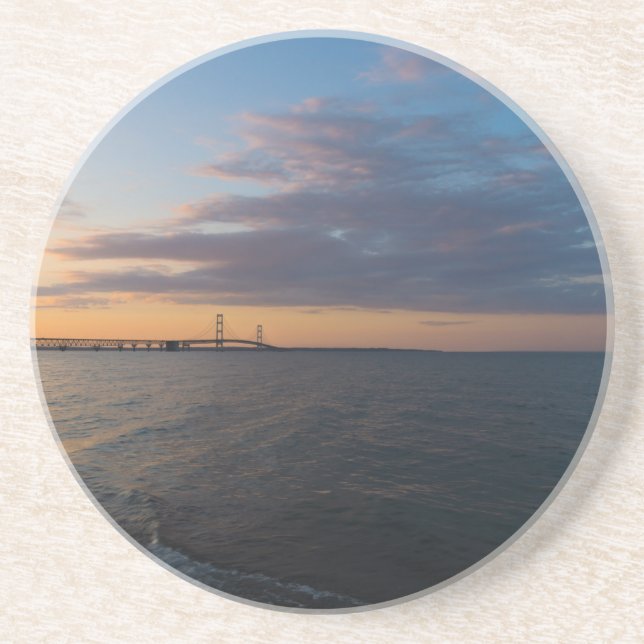 Mackinaw City Dusk Coaster (Front)