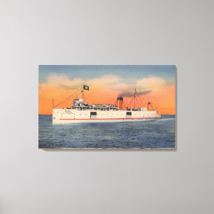 Mackinaw City, MI - View of City of Cheboygan Canvas Print