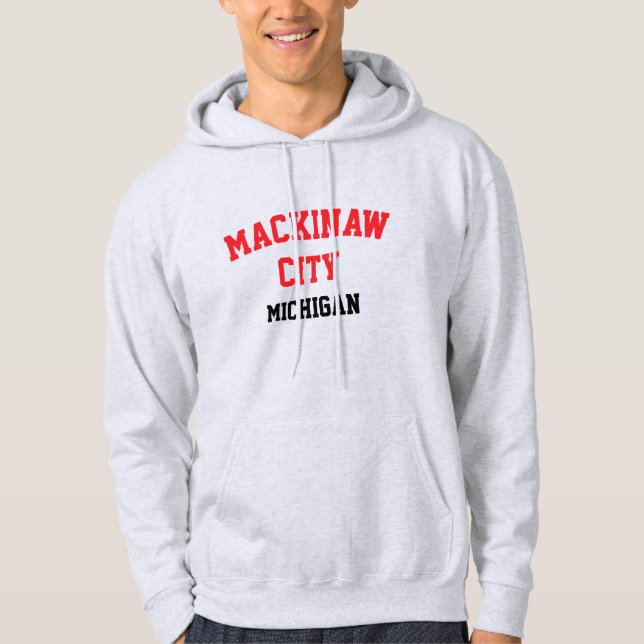 Mackinaw City Michigan Printed Hoodie (Front)