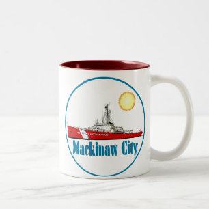 Mackinaw City Michigan Two-Tone Coffee Mug