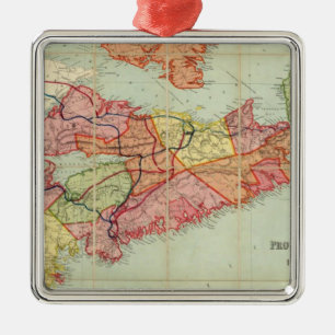 Mackinlay's map of the Province of Nova Scotia 4 Metal Tree Decoration