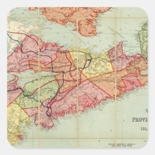 Mackinlay's map of the Province of Nova Scotia 4 Square Sticker